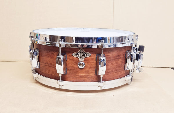 14x5" Liberty Drums Solid wood bubinga steam bent snare drum (made to order)