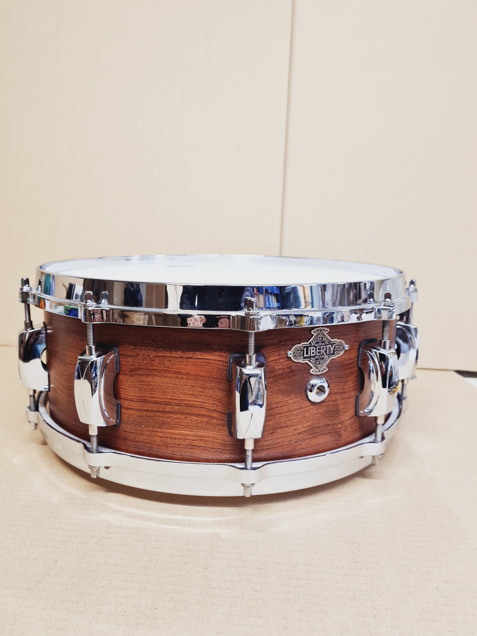 14x5" Liberty Drums Solid wood bubinga steam bent snare drum (made to order)