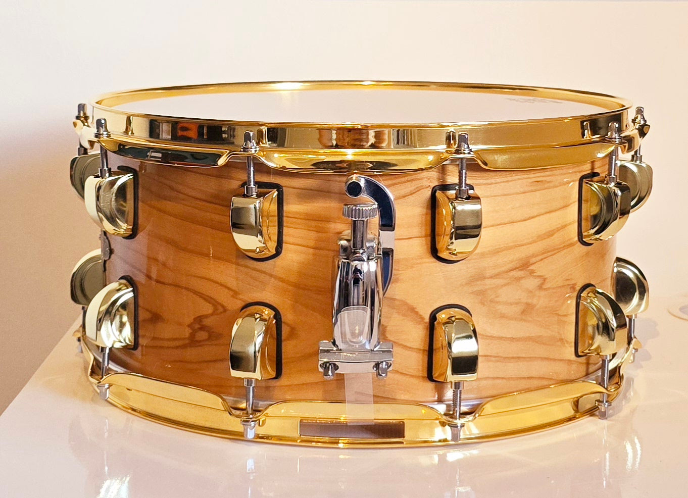 14x6 Olive wood snare drum by Liberty Drums