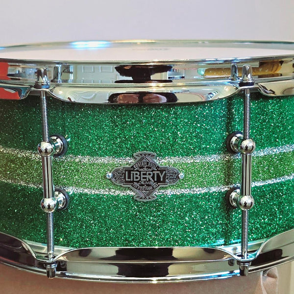 13x5" Liberty Drums snare drum - custom green metal flake