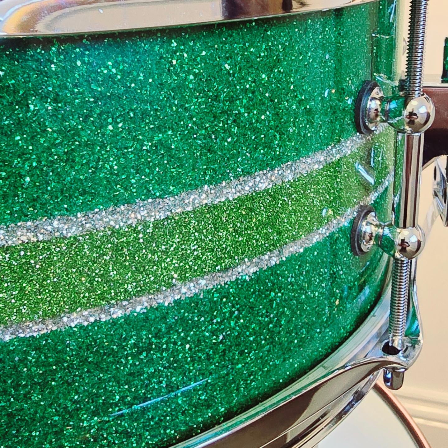 13x5" Liberty Drums snare drum - custom green metal flake