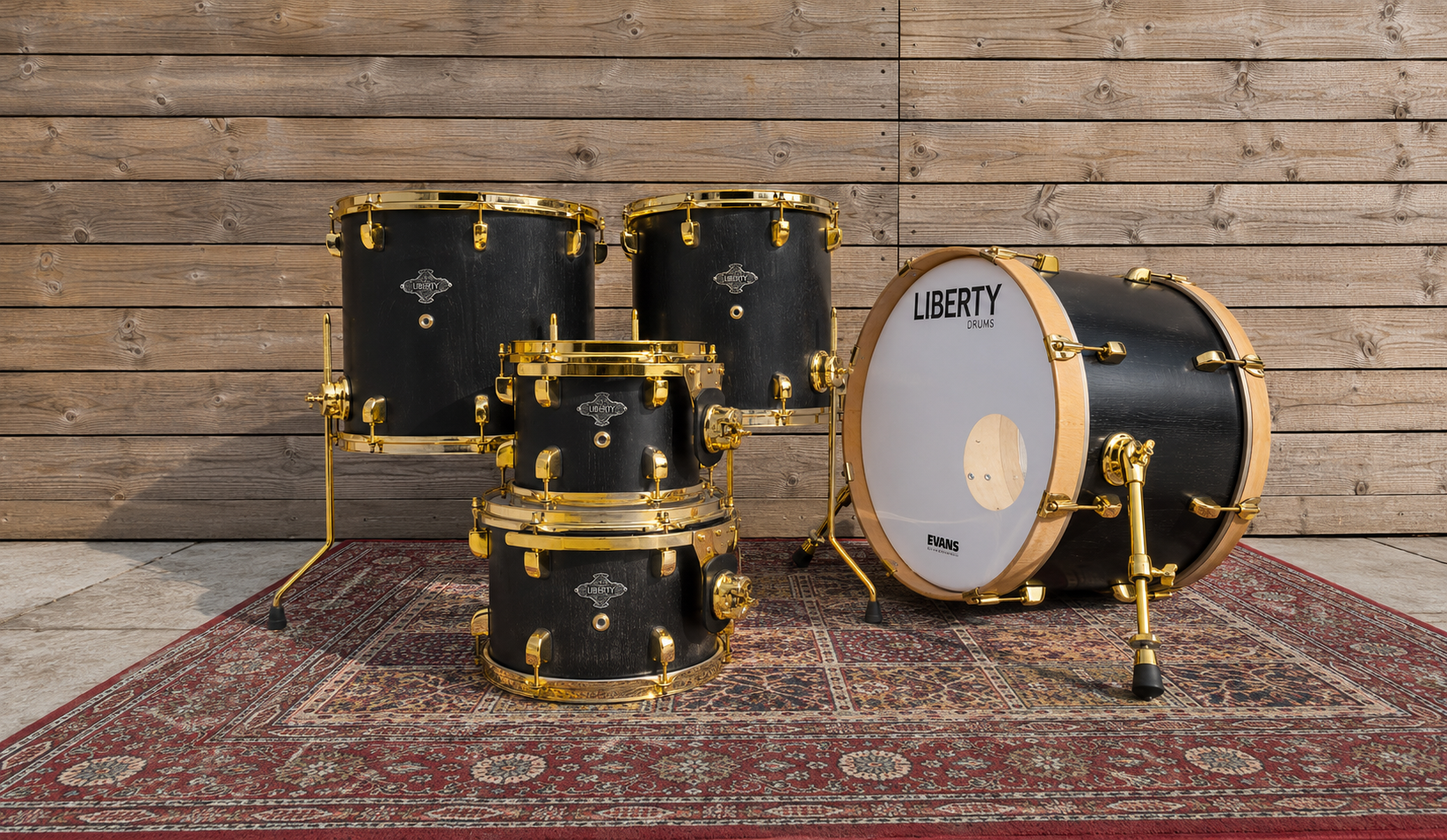 Liberty Drums 5-Piece Artist Birch Kit - Jacobean Oak Finish